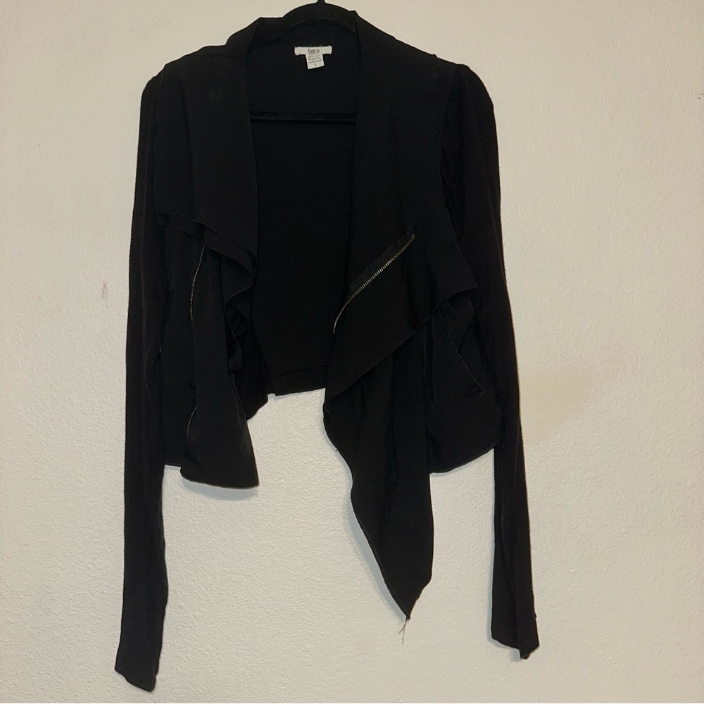 Bar III, Black, Zip-up, Open Front Jacket
